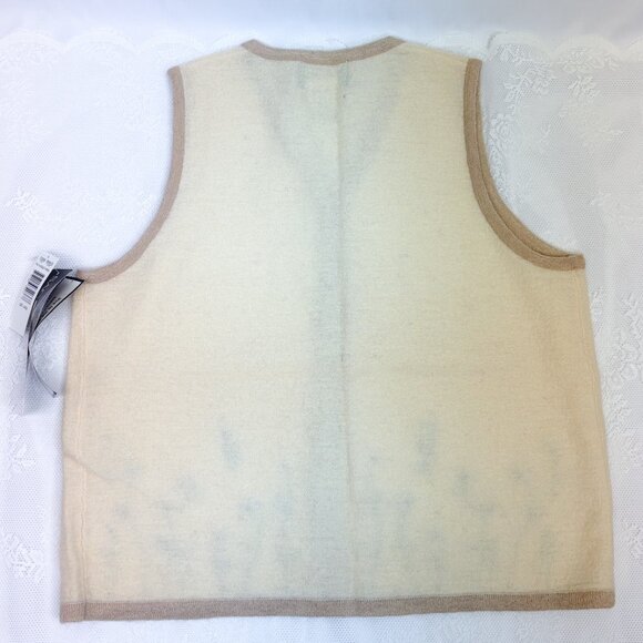 Women's Vintage Embroidered Whimsical Wool Spring Sweater Vest Sag Harbor - Picture 11 of 12